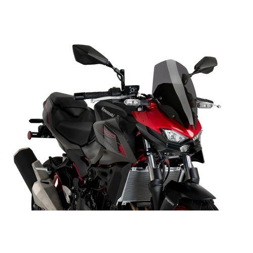 Puig New Generation Touring Screen To Suit Kawasaki Z500 (2024 - Onwards) - Dark Smoke