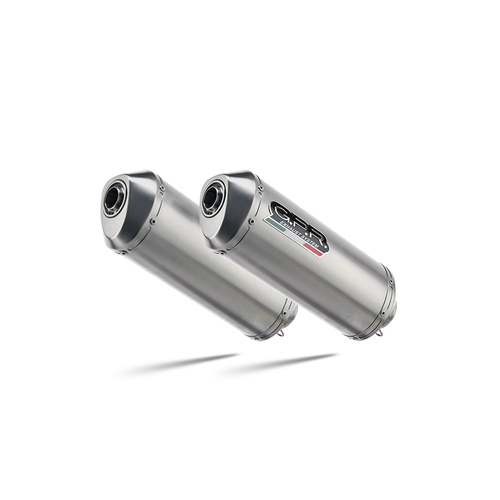 GPR Exhaust To Suit Aprilia Pegaso Strada 650 2005-2009, Satinox, Dual Homologated legal slip-on exhaust including removable db killers and link pipes