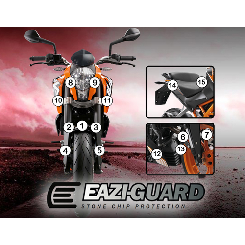 Eazi-Guard Paint Protection Film for KTM 390 Duke 2013 – 2016  gloss