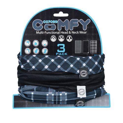 Oxford Comfy - Black & White Tartan (3 Pack)