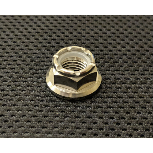 RaceFasteners Titanium M10 x 1 Nyloc Hex Flange Nut